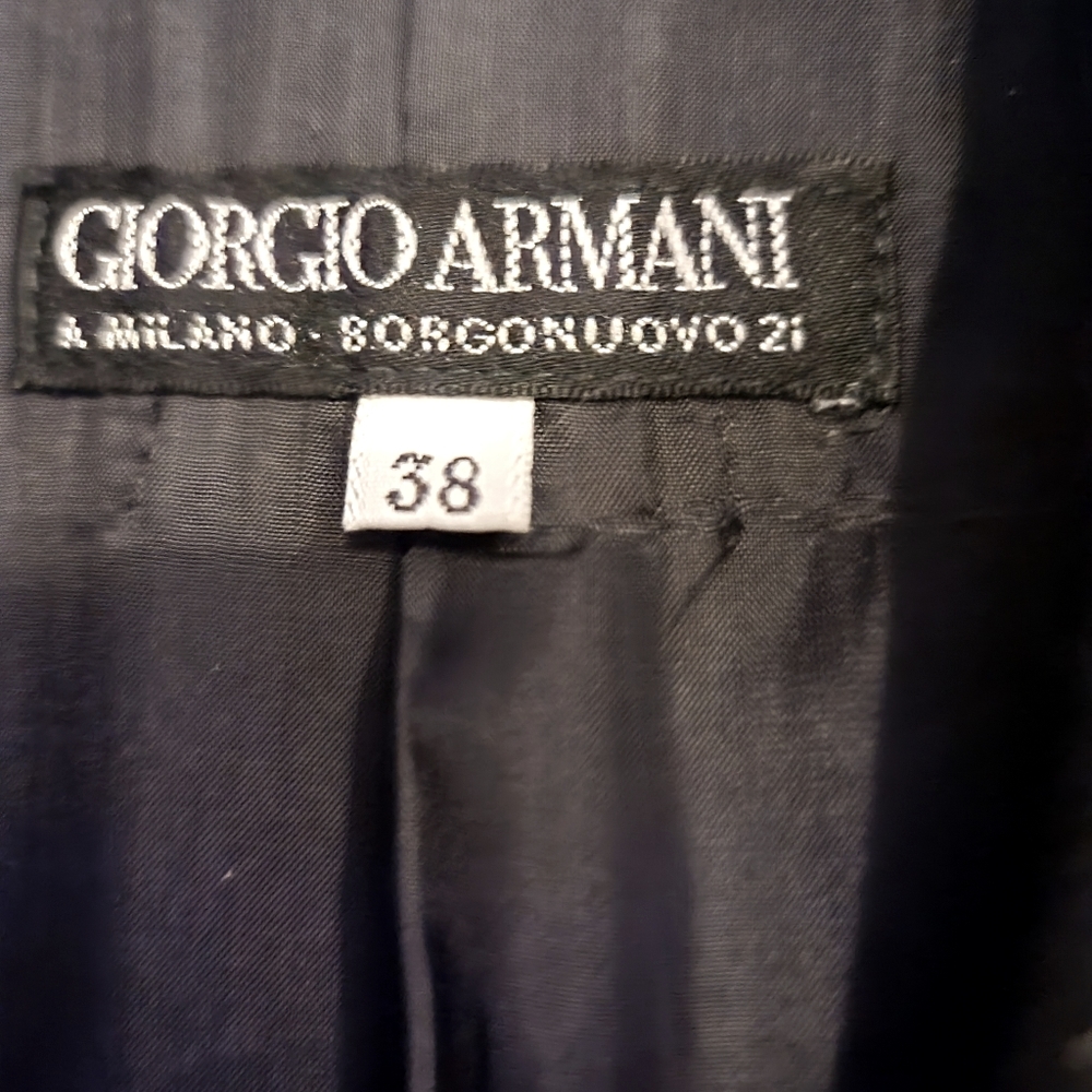 Giorgio armani suit jacket black size 38